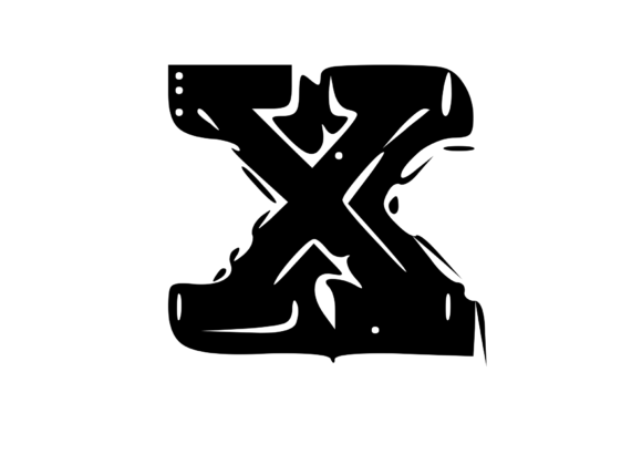 Fun Whacky Playful Mono Letter X V.2