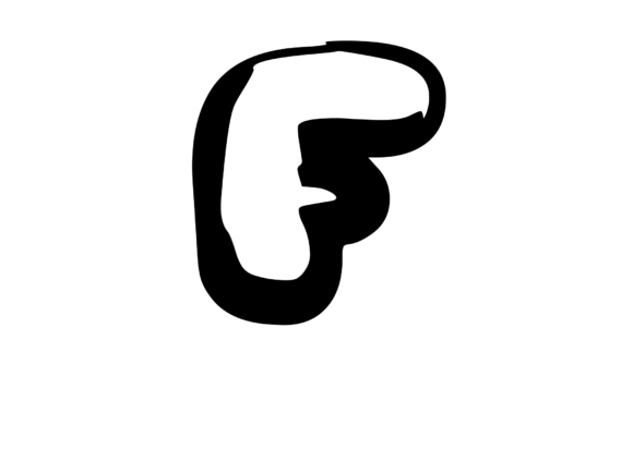 Rounded Fat Marker Pen Mono Letter F