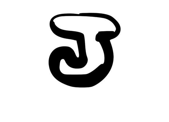 Rounded Fat Marker Pen Mono Letter J